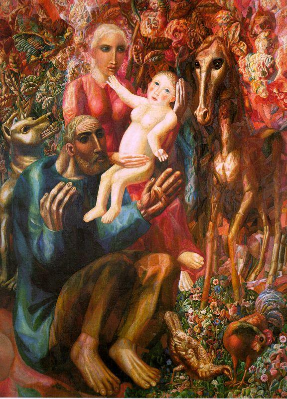 Pavel Filonov Peasant Family Germany oil painting art